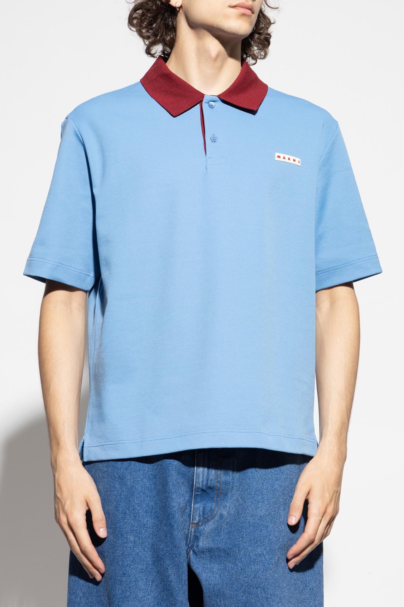 マルニ Marni Polo T-Shirt White cotton polo shirt with Marni Symbol | Marni